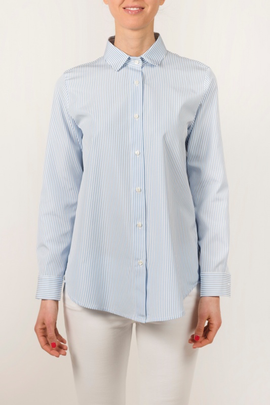 Maxi Soleil Shirt with Light-Blue Stripes