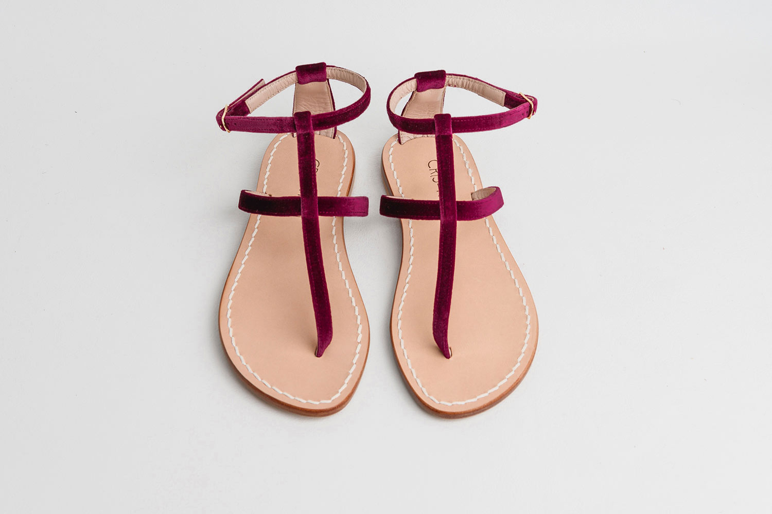Cherry velvet Capri Sandals