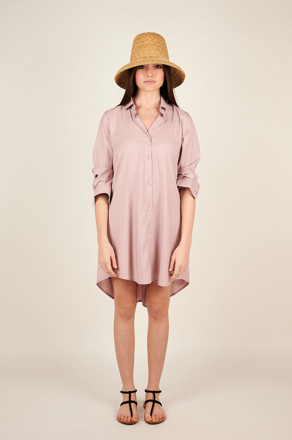 Antique rose shirt dress