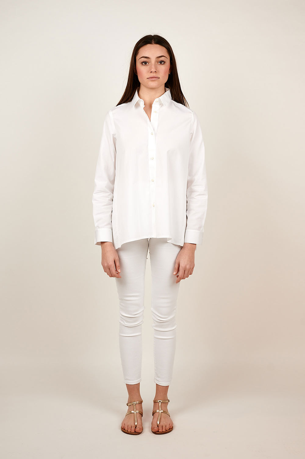 Pleated white shirt