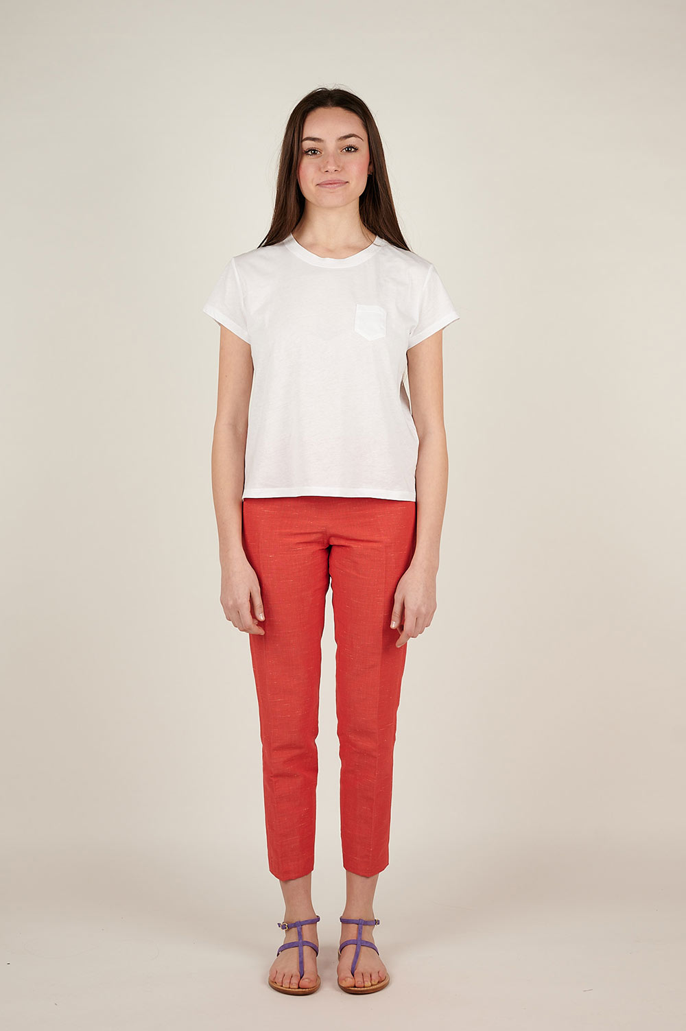Pantaloni Capri Corallo