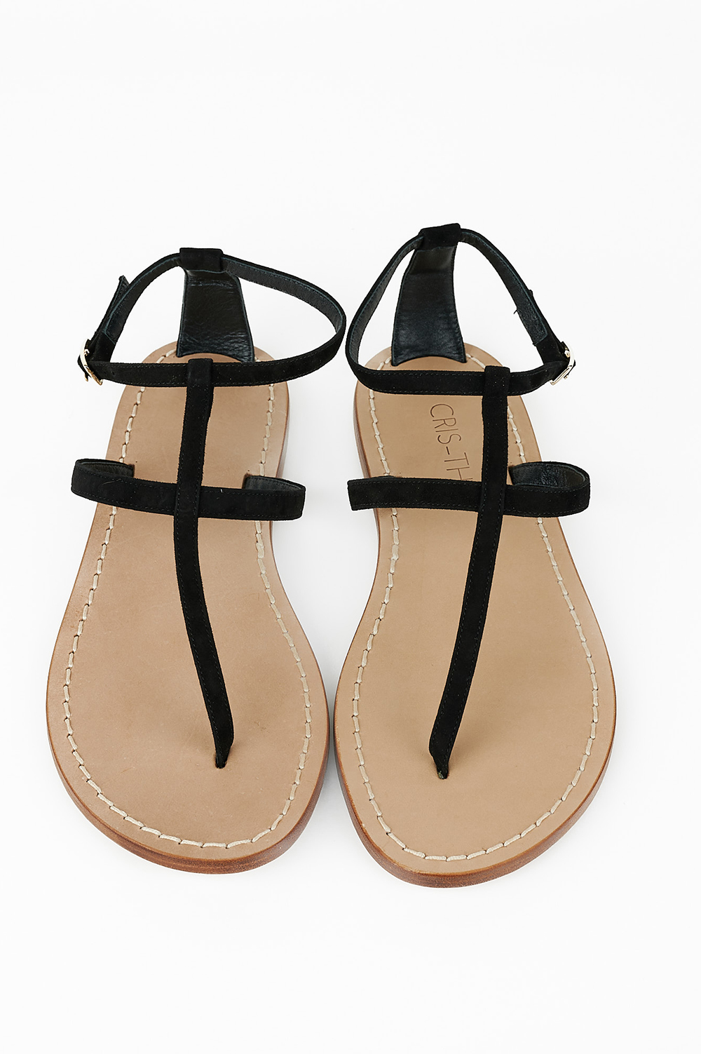 Black Chamois Capri Sandals