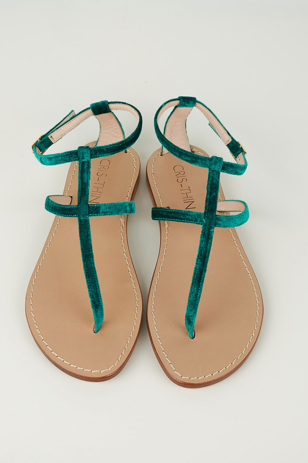 Petrol Green Capri Sandals