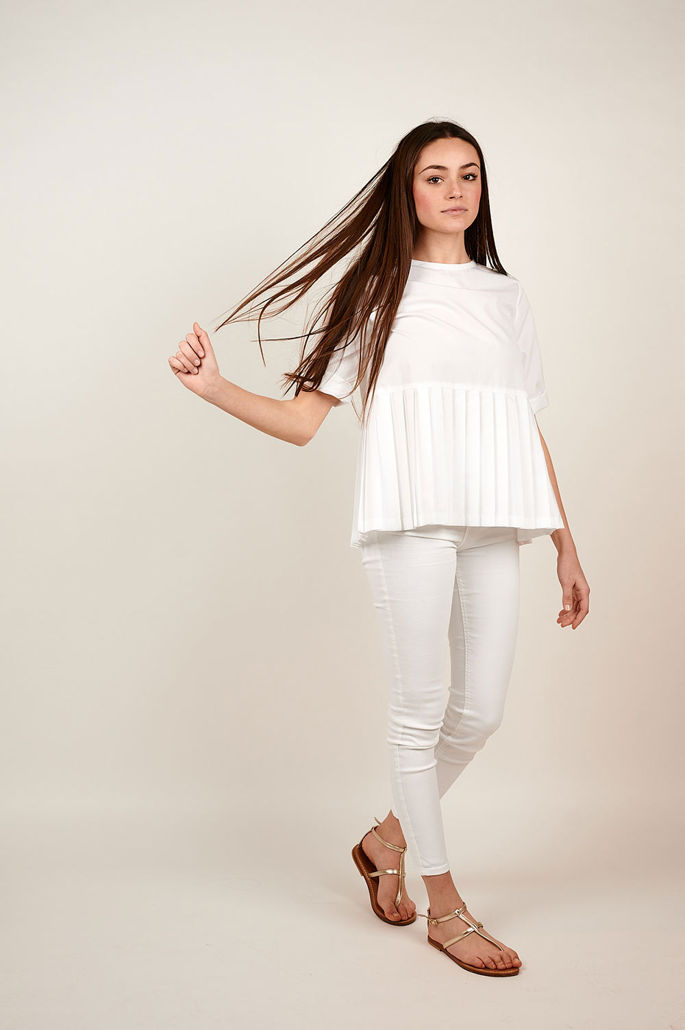 Top with flat pleating